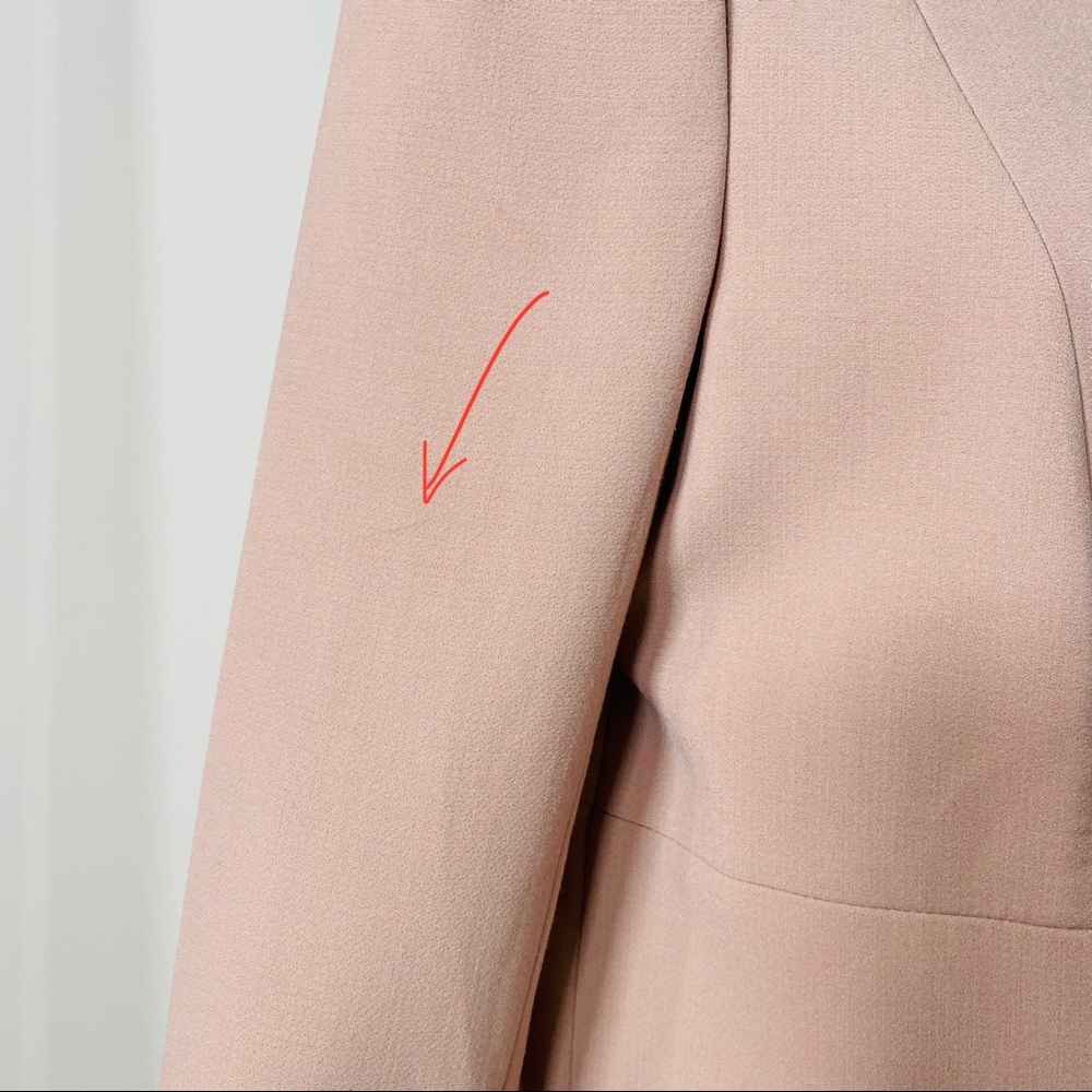 H&M Blush Pink Gathered Shoulder Lightweight Jacket Size 6 - Picture 9 of 9